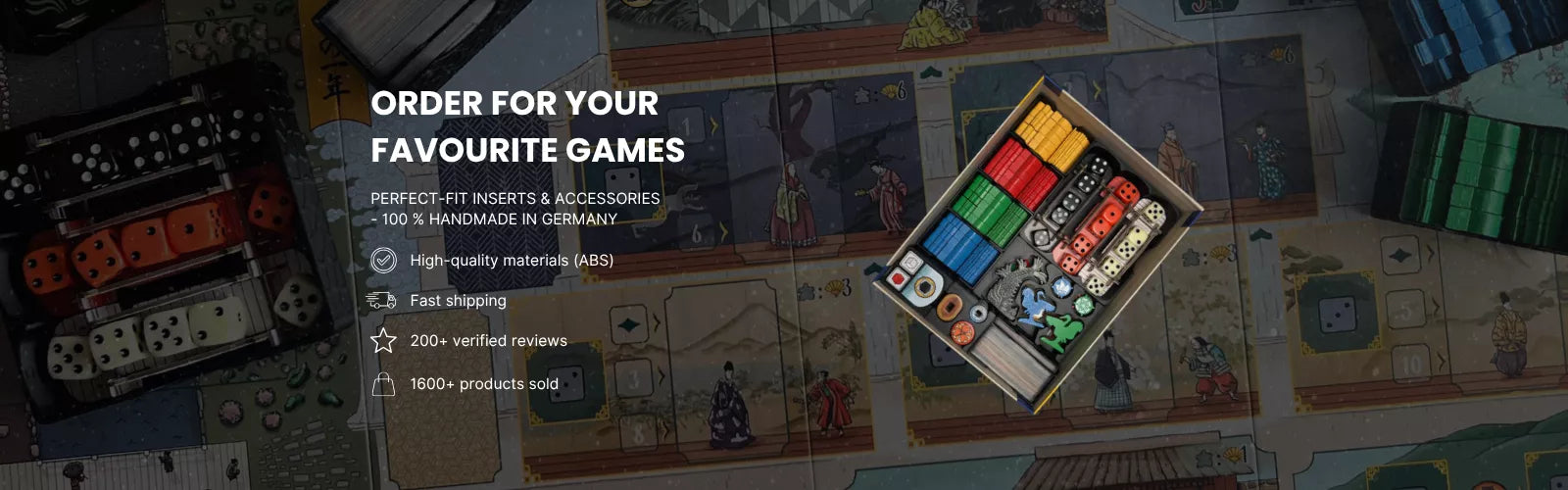 Custom-fit inserts and accessories, 100% handmade in Germany from high-quality ABS material. Fast shipping with DHL GoGreenPlus. Over 200 verified reviews and more than 1,600 products sold.