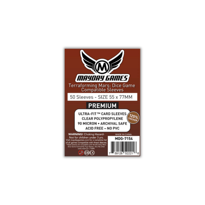 Mayday Games Kartenhüllen MDG - 7154 55x77mm (Premium) "Terraforming Mars: Dice Game" Compatible Sleeves - ReDesign